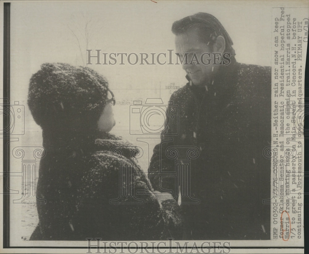 1976 Press Photo Senator Fred Harris on presidential campaign. - RSH14251 - Historic Images