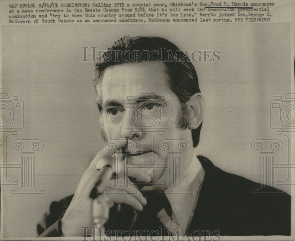 1971 Press Photo Oklahoma Sen. Fred Harris - Historic Images