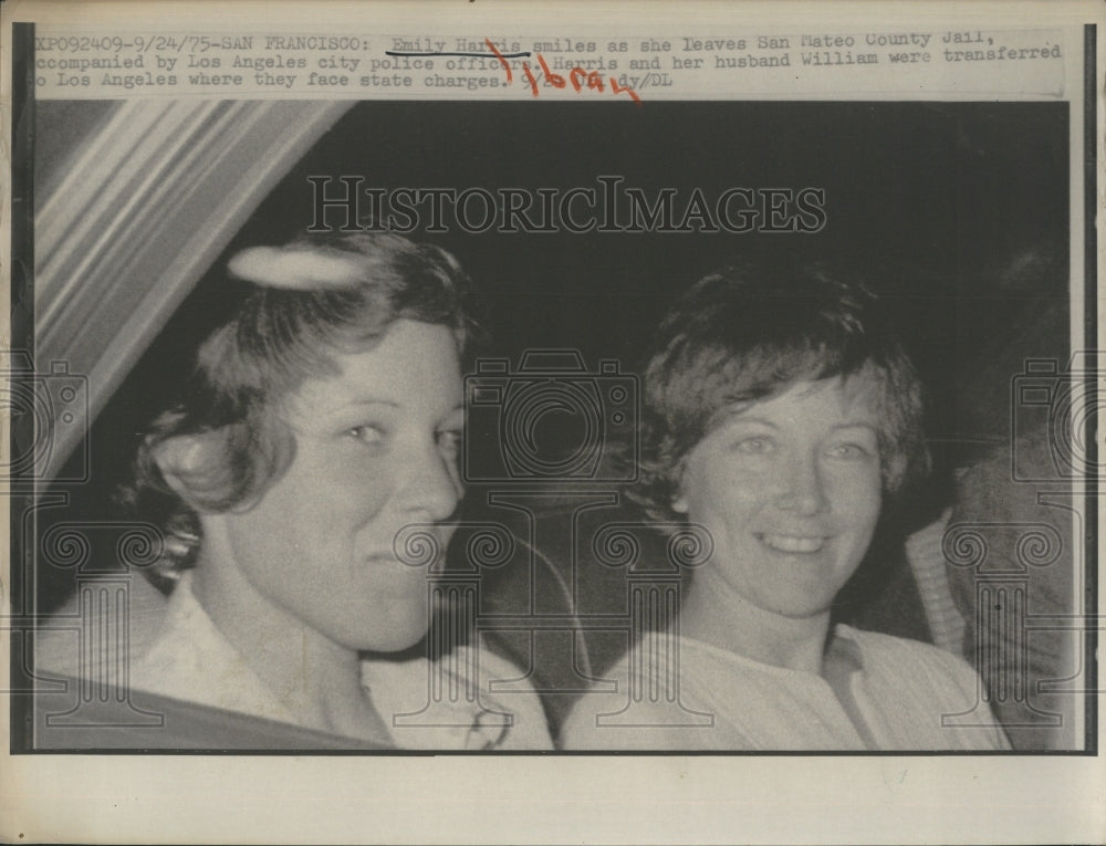 1975 Press Photo Emily Harris San Mateo County Jail Police Officer Harris - Historic Images