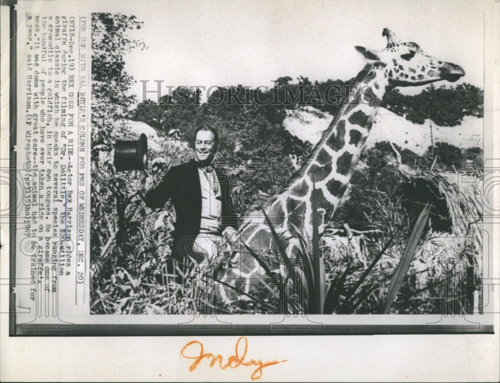 1967 Press Photo Rex Harrison in "Dr. Dolittle." - RSH14443 - Historic Images