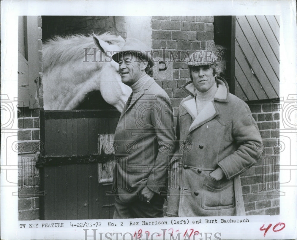 1972 Press Photo Rex Harrison and Burt Bacharach - Historic Images