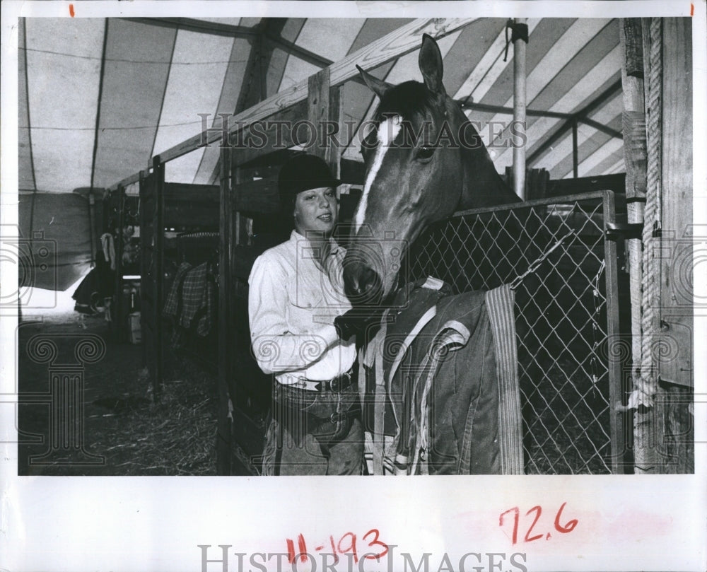 1981 Tinker Harris and one of her horses.-Historic Images