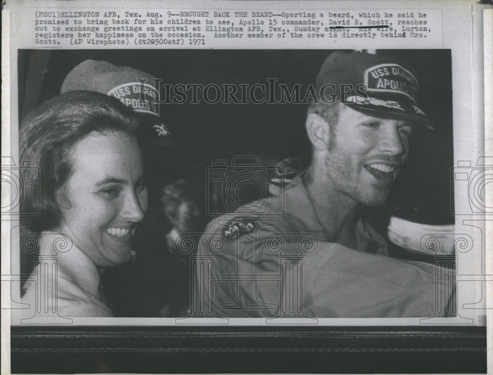 1971 Press Photo Commander of Apollo 15, David Scott and  his wife, - Historic Images