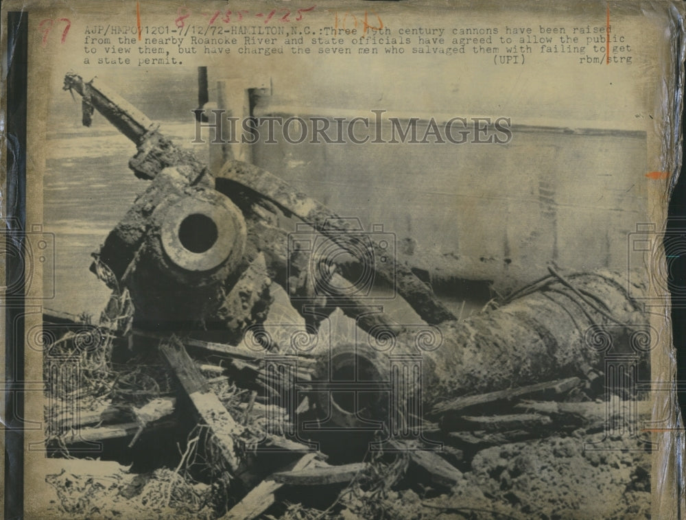 1972 Press Photo 19th century cannons. - Historic Images