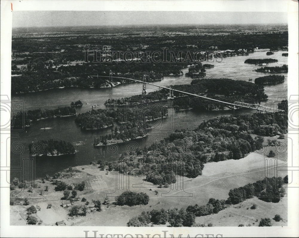 1976 Press Photo New York State Park Thousand Island Aerial View Bridge - Historic Images