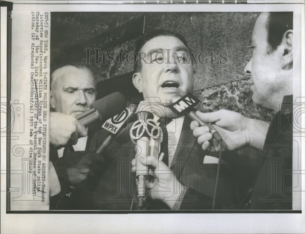 1970 Press Photo Superintendent William Kirwan New York State Police - Historic Images