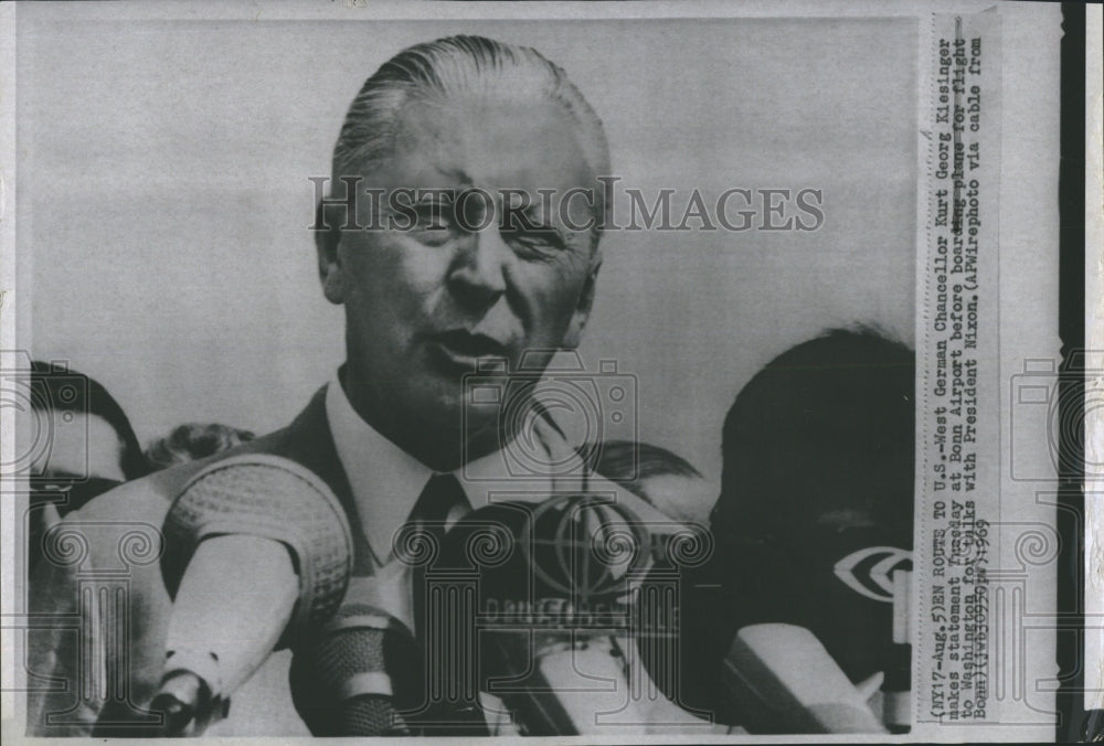 1969 Press Photo West German Chancellor Kurt Georg Kiesinger - RSH15421 - Historic Images