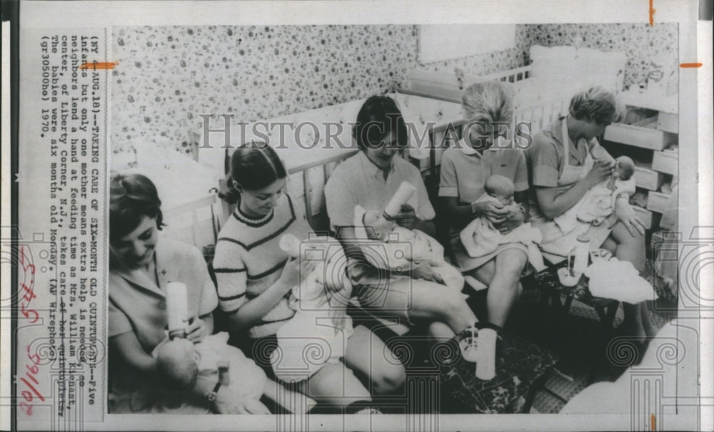 1970 Press Photo Kienast Quintuplets 6 Months Old Mr/Mrs Willima Kienast - Historic Images
