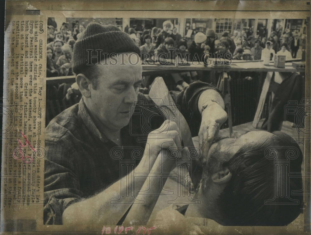 1973 Press Photo Ax-shaving demonstration - RSH15495 - Historic Images