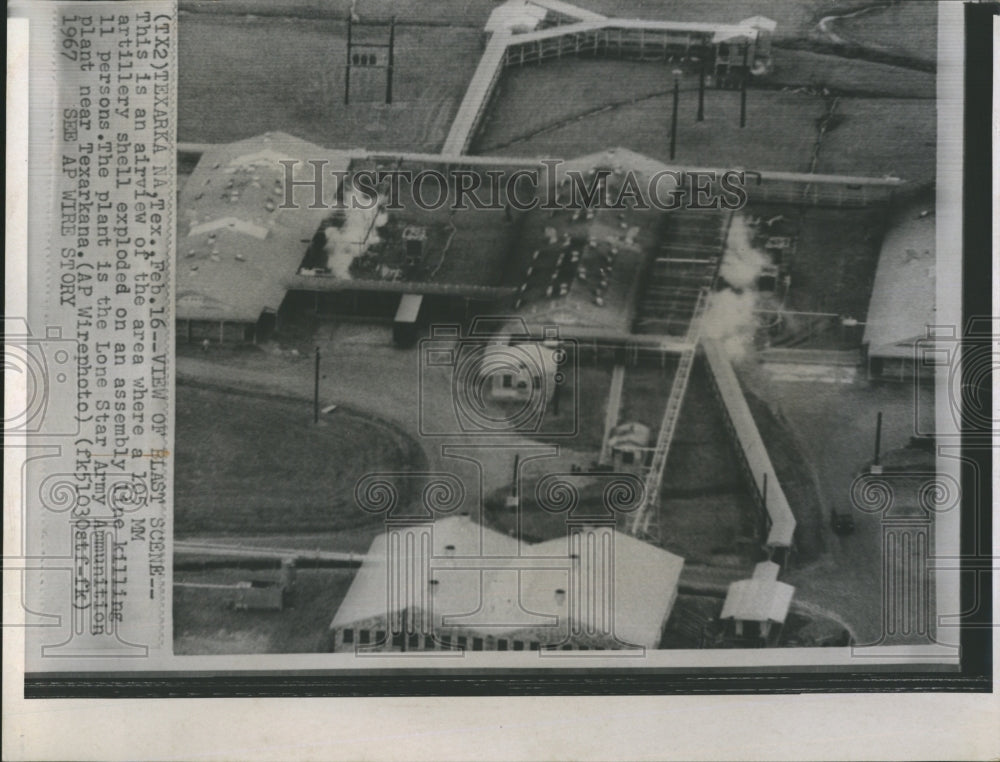 1967 Press Photo Aerial view exploded - RSH15535 - Historic Images