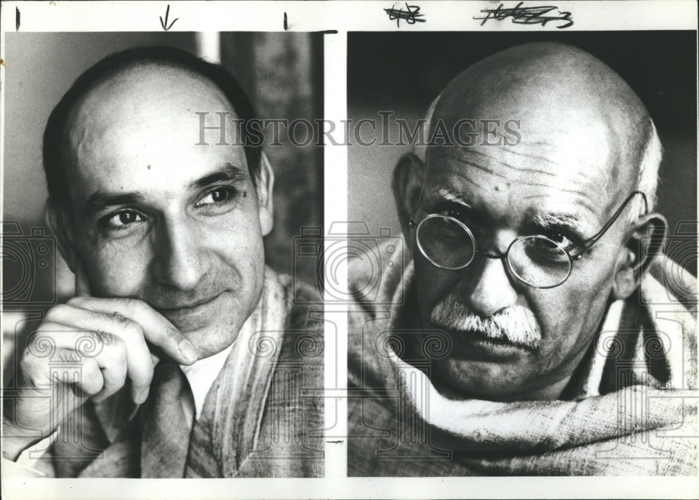 1983 Press Photo Actor Ben Kingsley portray as Gandhi. - Historic Images