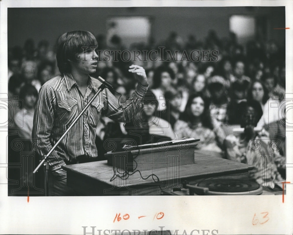 1975 Press Photo Keith Kilgore, president of Gibbs High School student council. - Historic Images