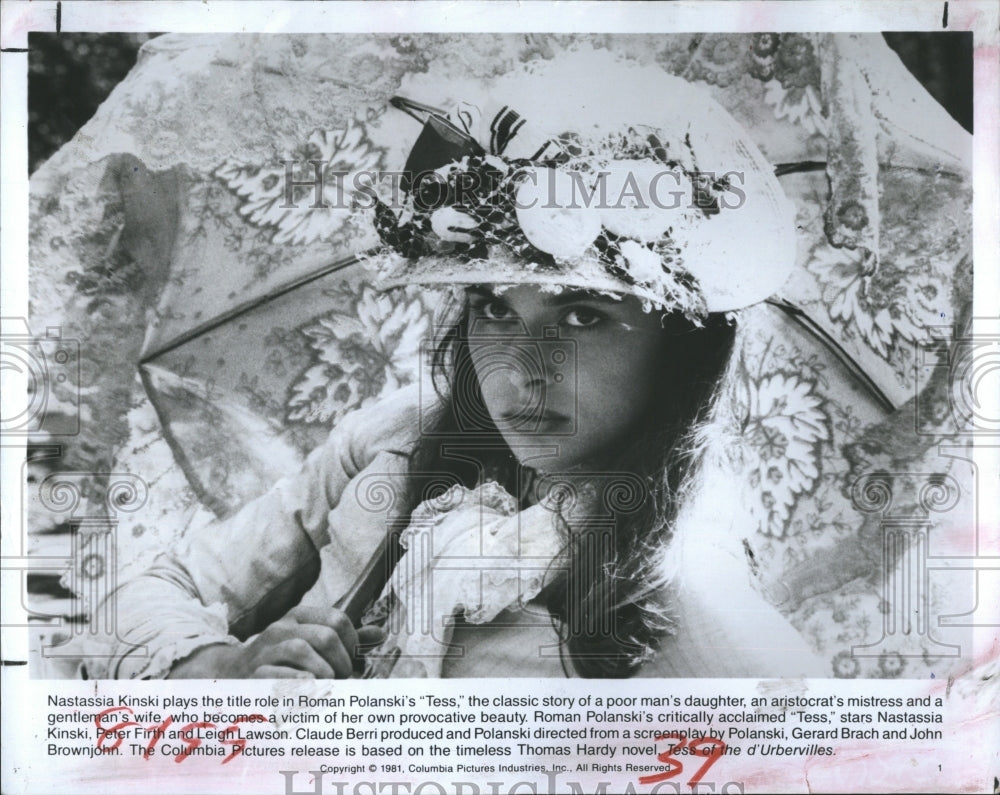 1987 Press Photo Nastassia Kinski in "Tess" - RSH16127 - Historic Images