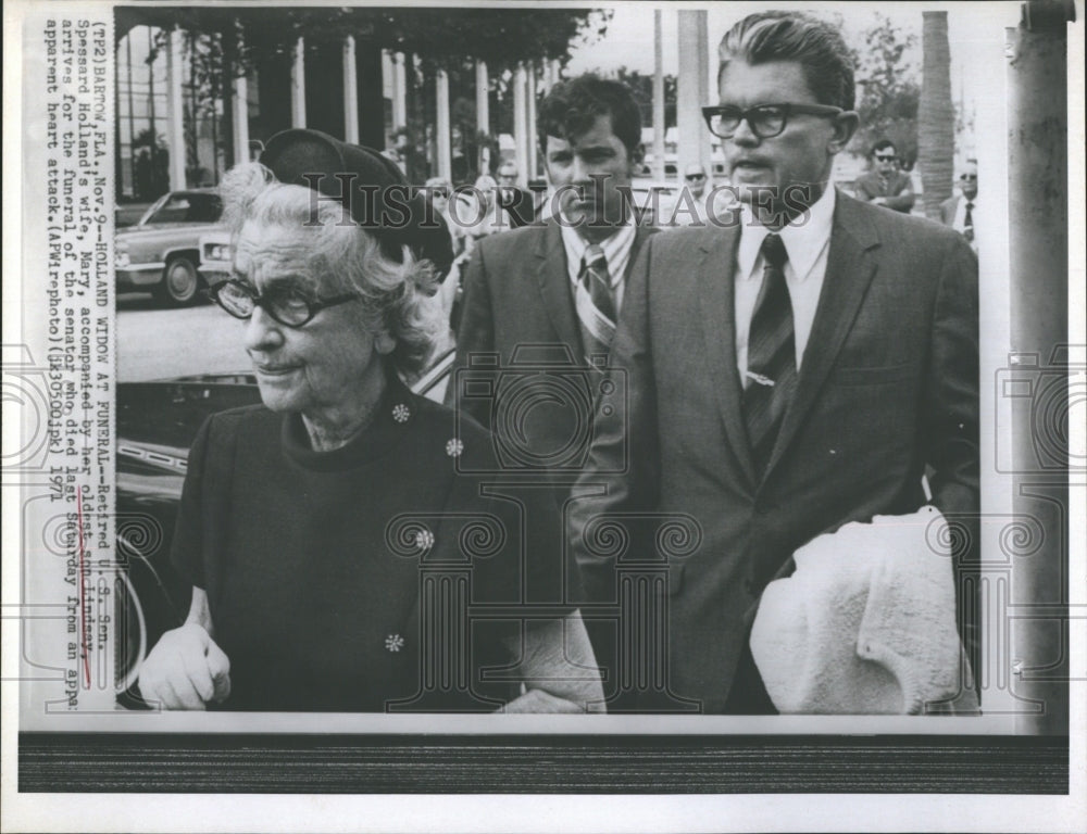 1971 Press Photo Wife of Florida Senator Spessard L. Holland Mary Funeral Widow - Historic Images