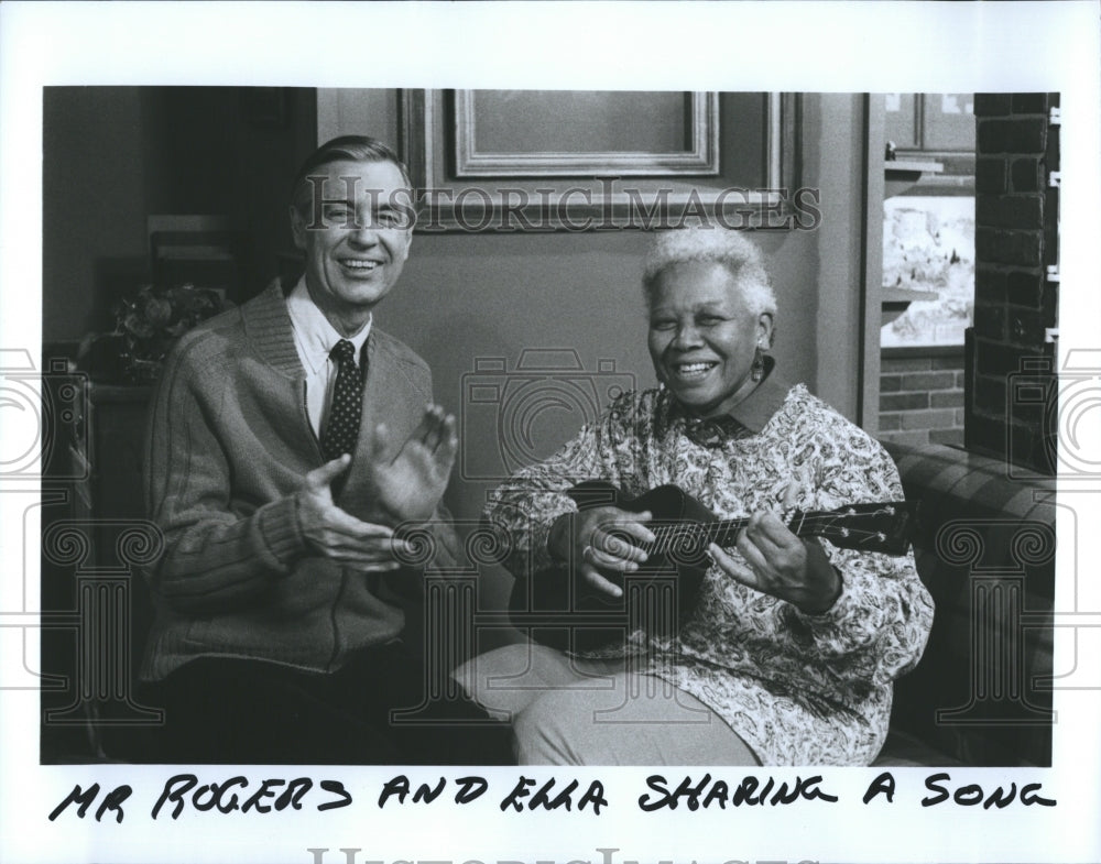 Mr. Rogers and Ells Jenkins sharing a song.-Historic Images