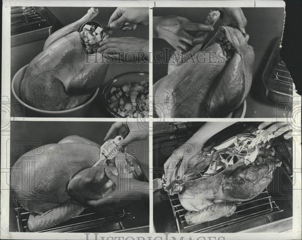 1988 Press Photo How to stuff and roast a turkey - RSH16547 - Historic Images