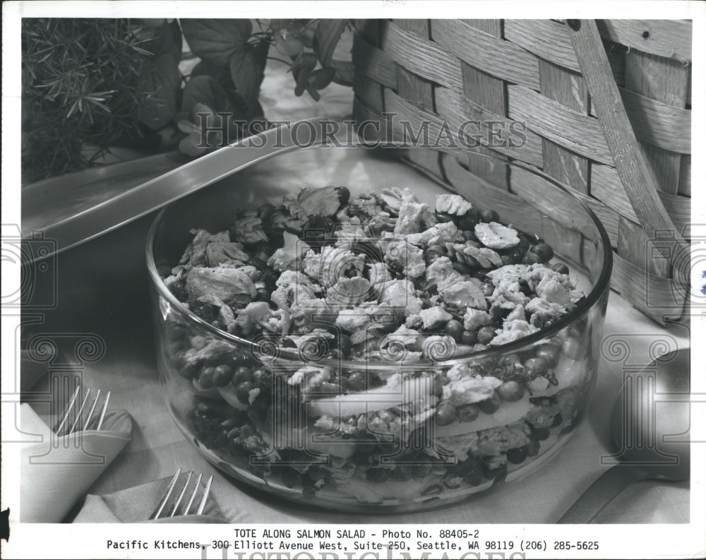 1985 Press Photo Pictured is a salmon salad. - RSH16699 - Historic Images