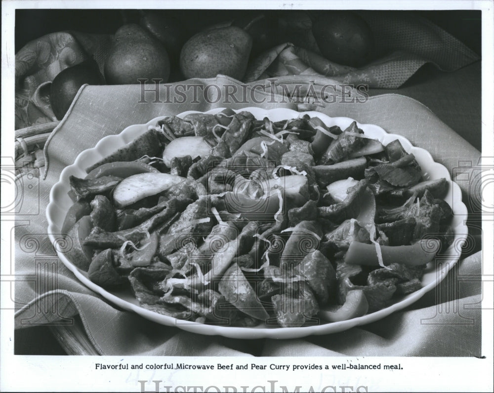 1985 Press Photo Beef and pear curry - Historic Images