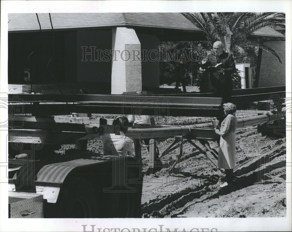 1982 Press Photo St.Jerome Catholic church under construction. - Historic Images