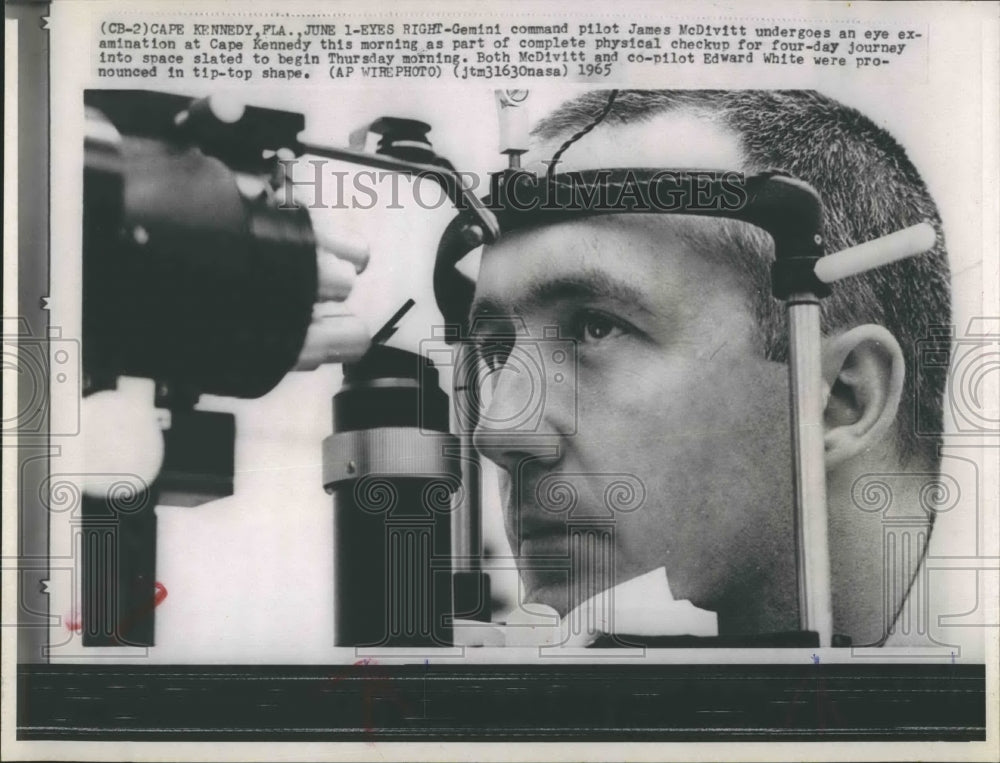 1965 Astronaut James McDivitt Eye Examination Cape Kennedy-Historic Images