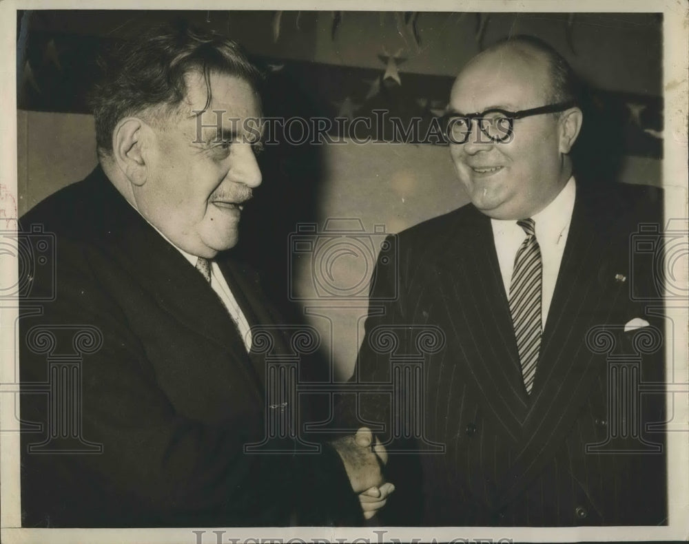 1953 Press Photo Temporary President Of France Edouard Herriot Paul-Henri Spaak - Historic Images