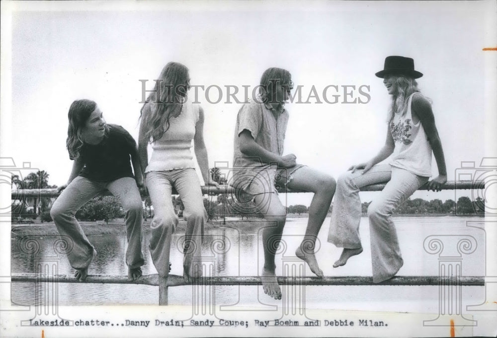 1973 Press Photo Danny Drain Sandy Coupe Ray Boehm Debbie Milan - RSH17667 - Historic Images