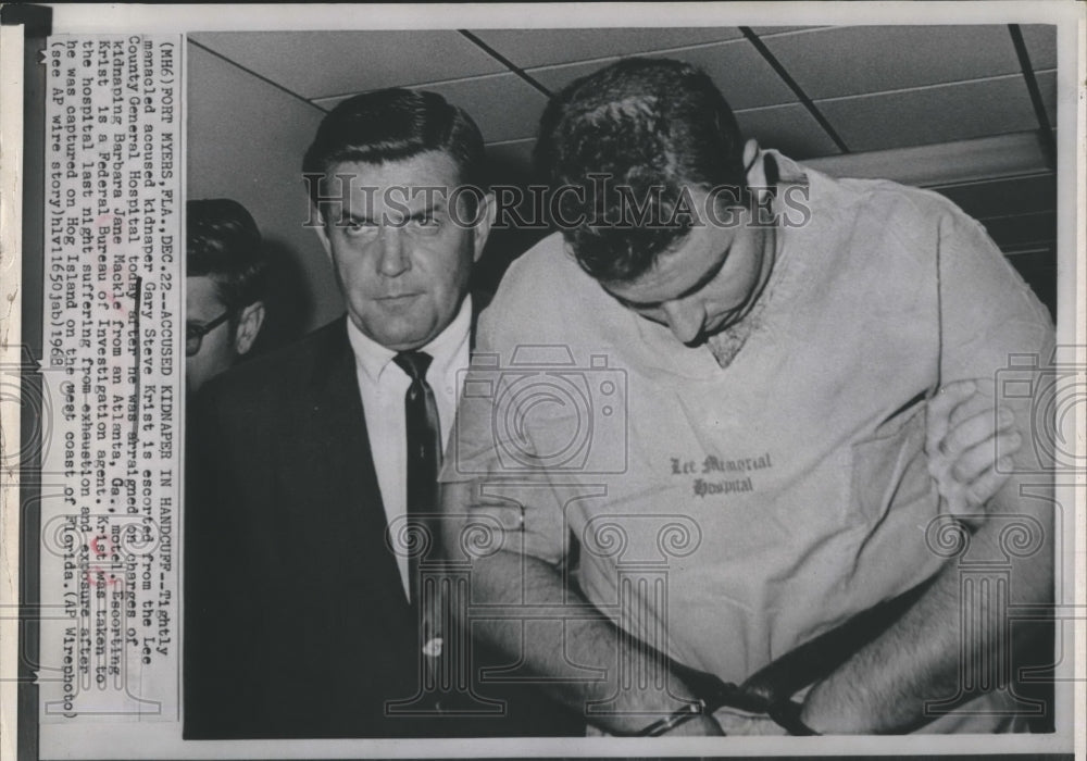 1968 Press Photo Gary Steve Krist Arraigned for Kidnapping Barbara Jane Mackie - Historic Images