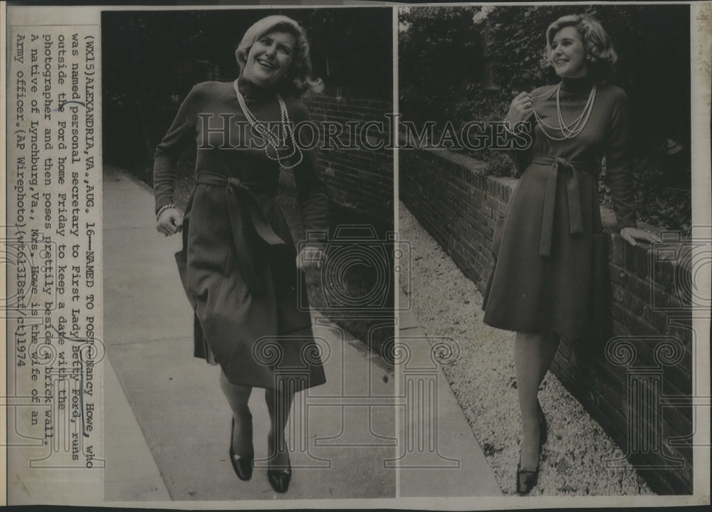 1974 Press Photo Nancy Howe Personal Secretary Of First Lady Betty Ford - Historic Images