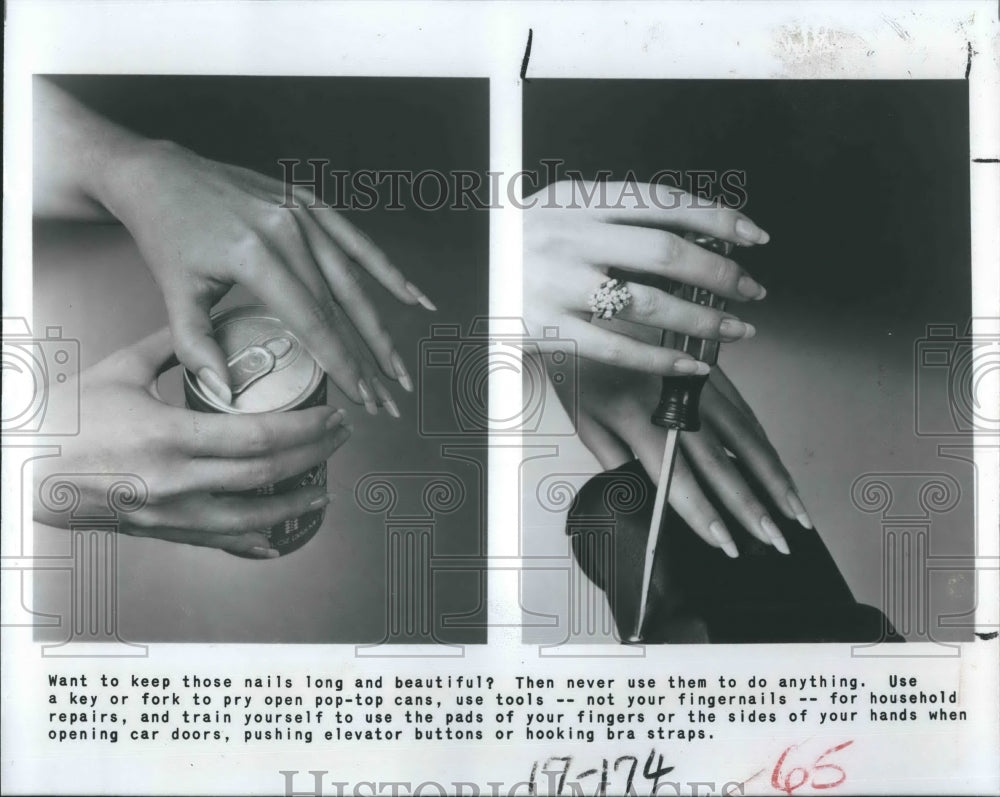 1980 Press Photo For Long Nails, Learn Not to Use Them - RSH17823 - Historic Images