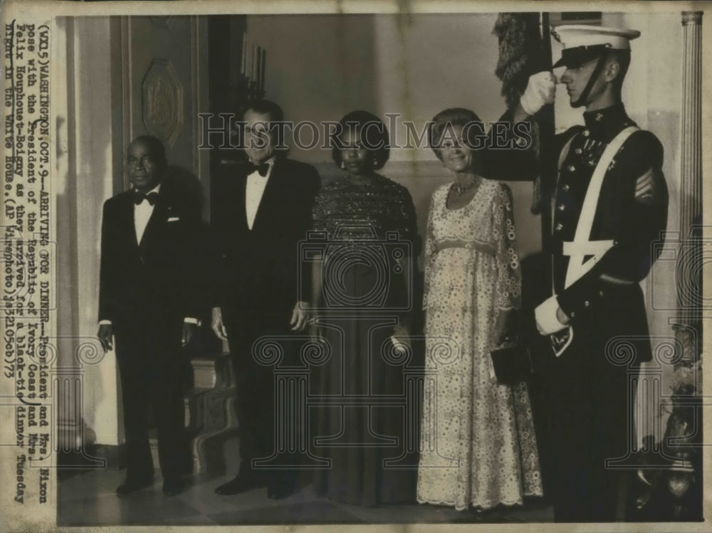 1973 Press Photo Nixons Houphouet-Boigny and President of Ivory Coast - Historic Images