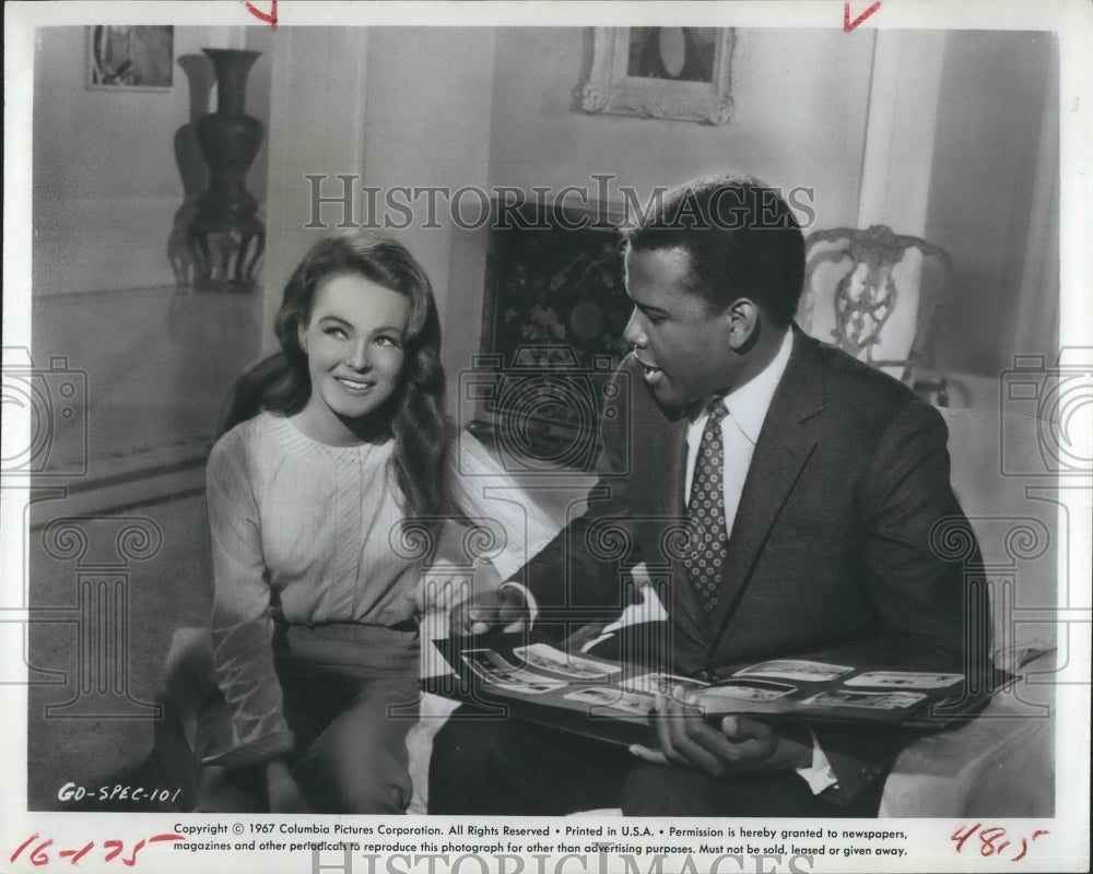 1968 Press Photo Katharine Hougton & Sidney Poiter Guess Who's Coming to Dinner - Historic Images