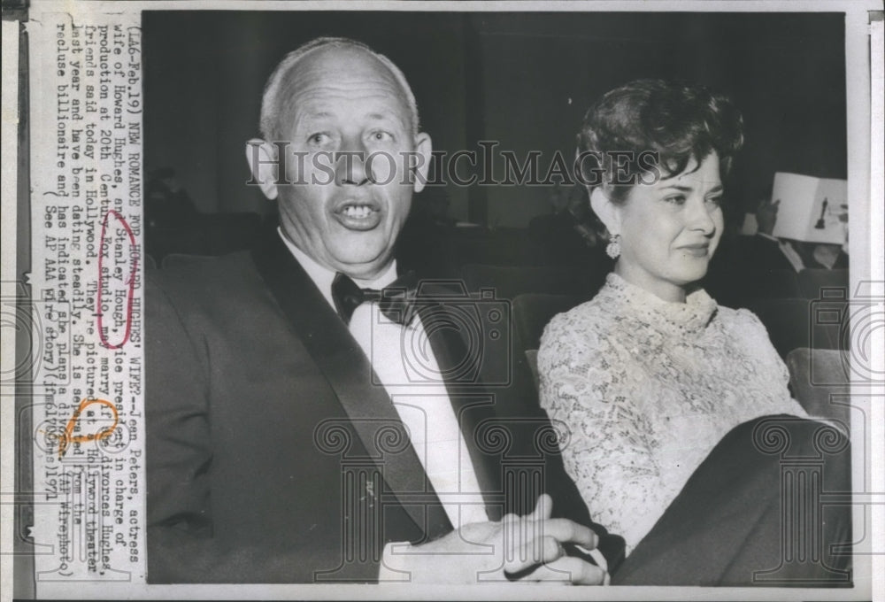 1971 Press Photo Hough Romance with Hughes' Wife Jean Peters - Historic Images