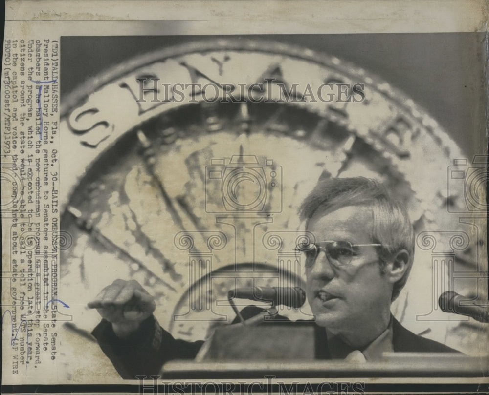 1973 Florida State Senate President Mallory Horne At State Capitol-Historic Images