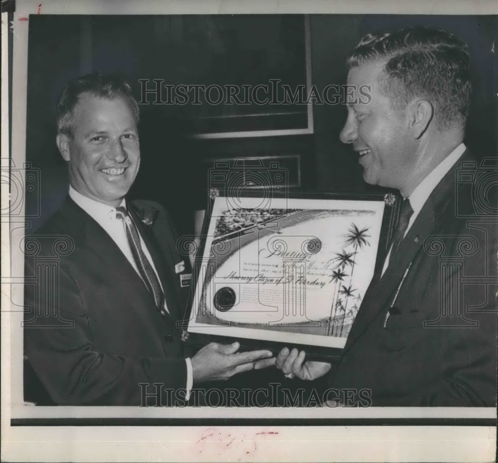 1963 Press Photo Florida House Speaker Mallory Horne And Mayor Herman Goldner - Historic Images