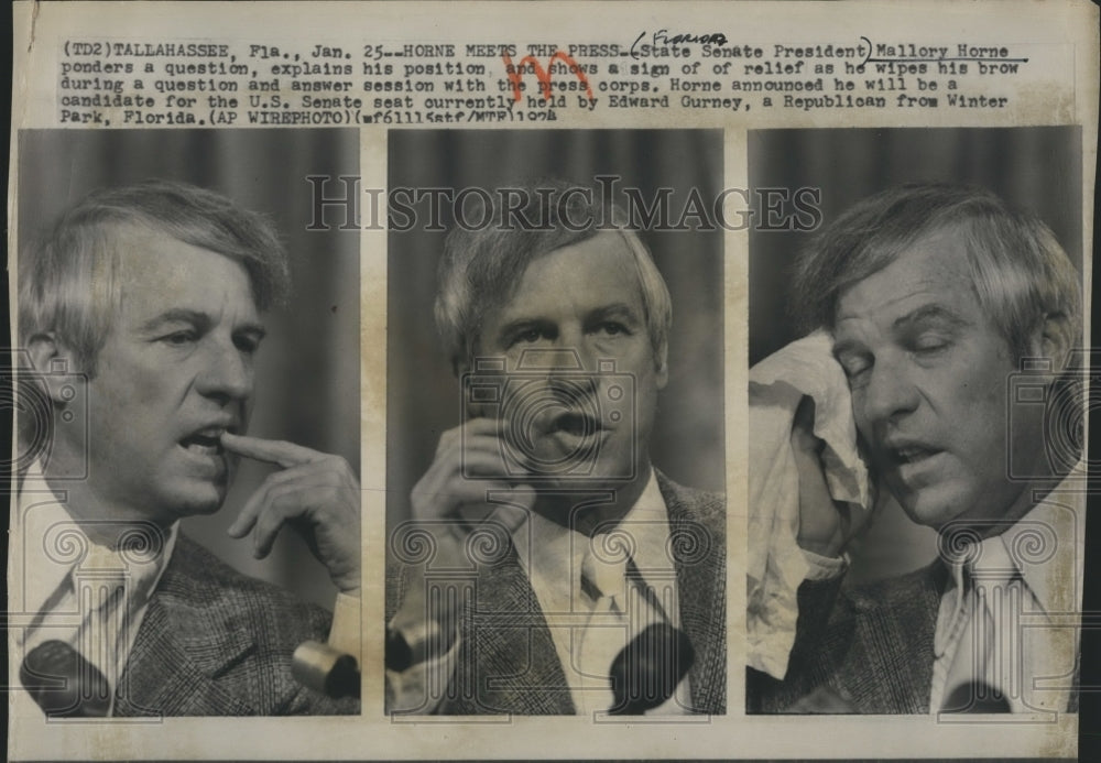 1974 State Senate President Mallory Horne-Historic Images