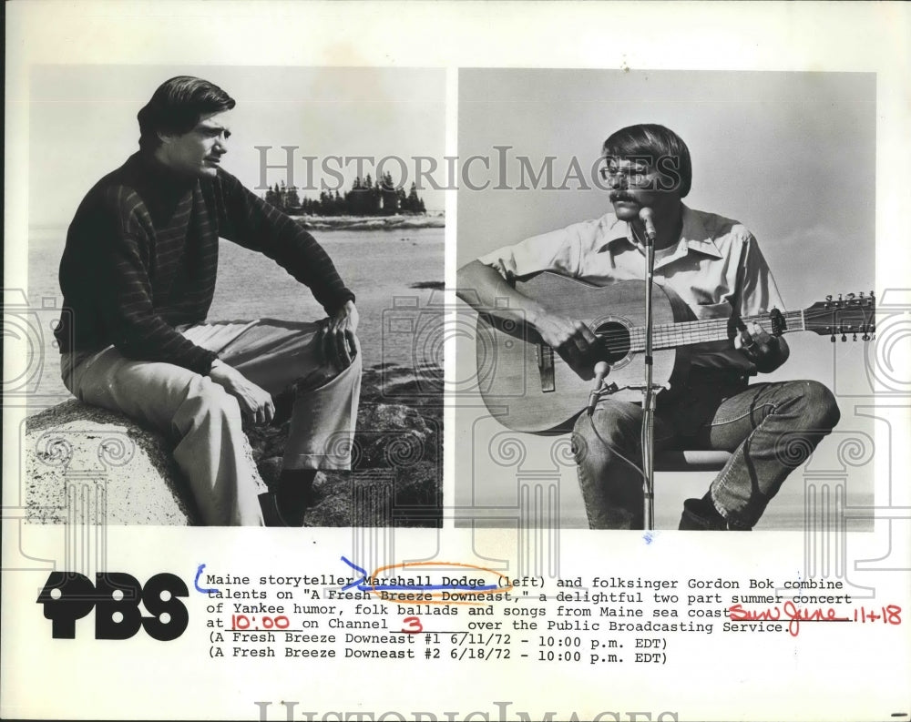 1973 Press Photo Storyteller Marshall Dodge & folksinger Gordon Bok - RSH18309 - Historic Images