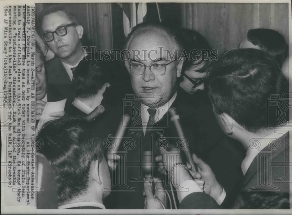 1965 Anatoly Debryin, Soviet Ambassador Bombarded By Reporters-Historic Images