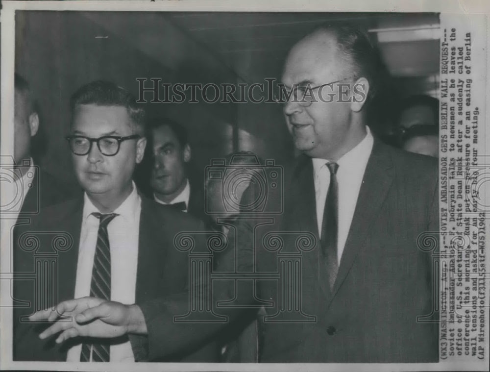 1962 Press Photo Anatoly Dobrynin Soviet Ambassador - Historic Images