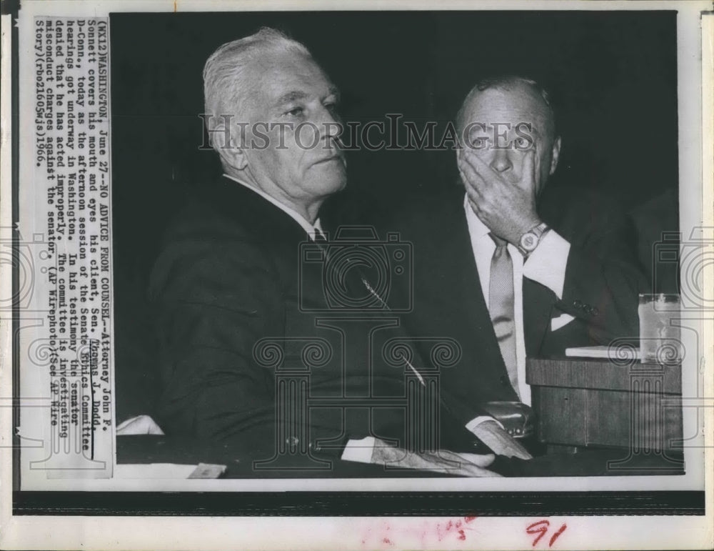 1966 Press Photo Attorney John Sonnett Appalled by Thomas Dodd&#39;s Reply to Court - Historic Images