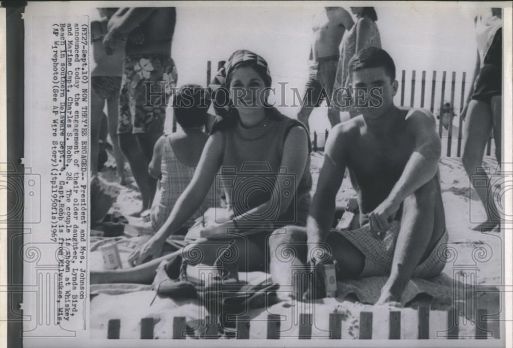1967 Lynda Bird Johnson and fiancee Marine Capt. Charles S. Robb-Historic Images