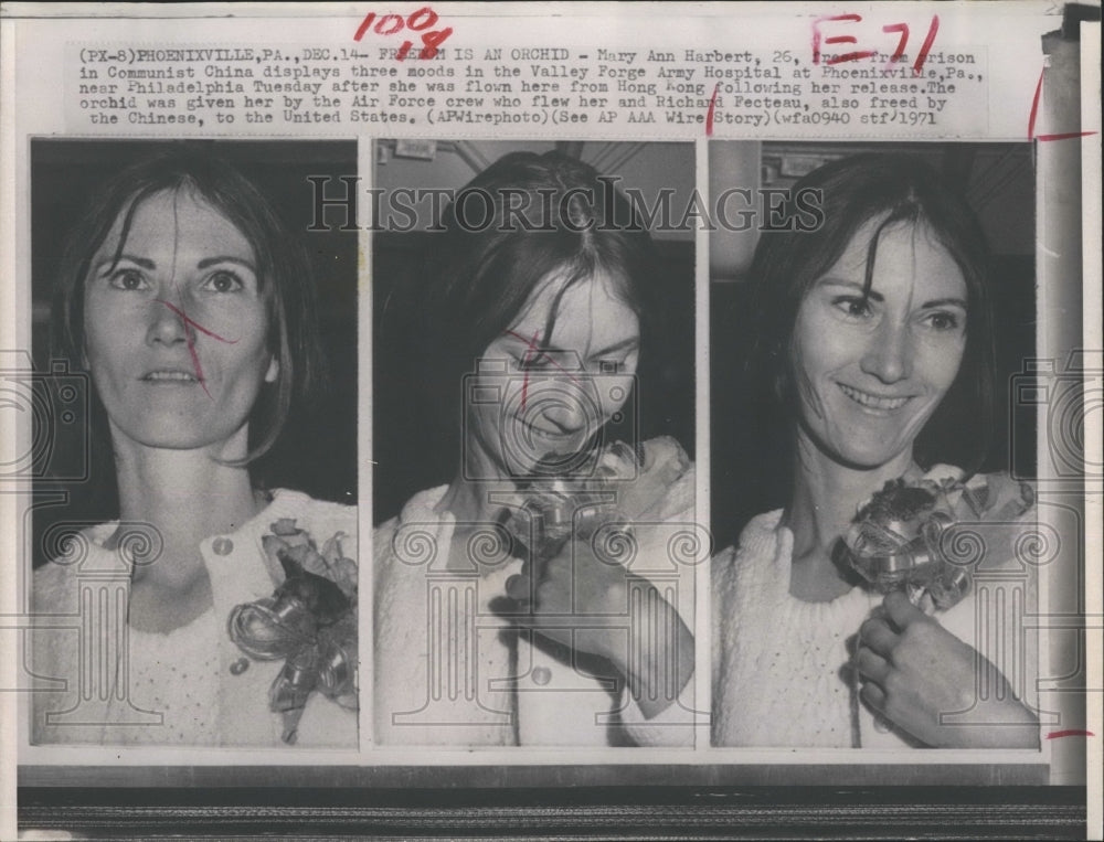 1971 Press Photo Mary Ann Harbert, freed from prison in China. - RSH18501 - Historic Images