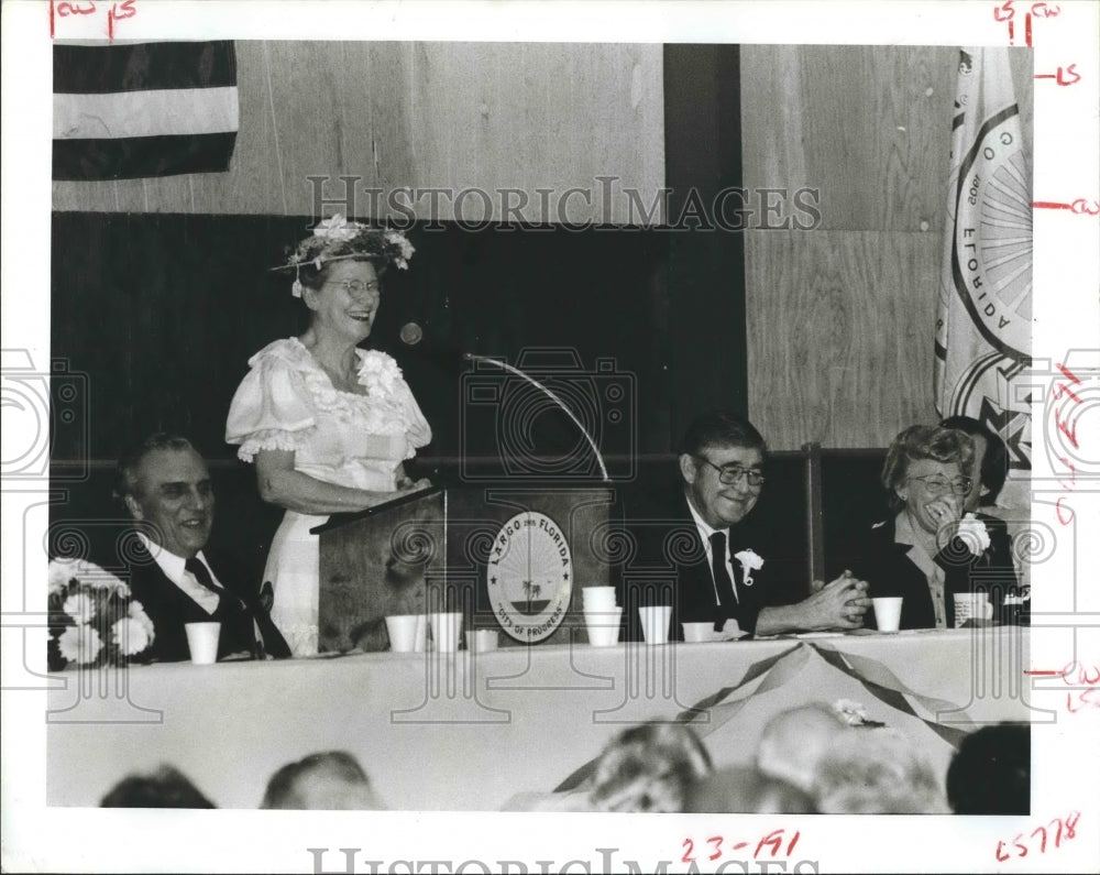 1984 Press Photo Minnie Pearl Guest Speaker at Largo Mayor&#39;s Prayer Breakfast - Historic Images