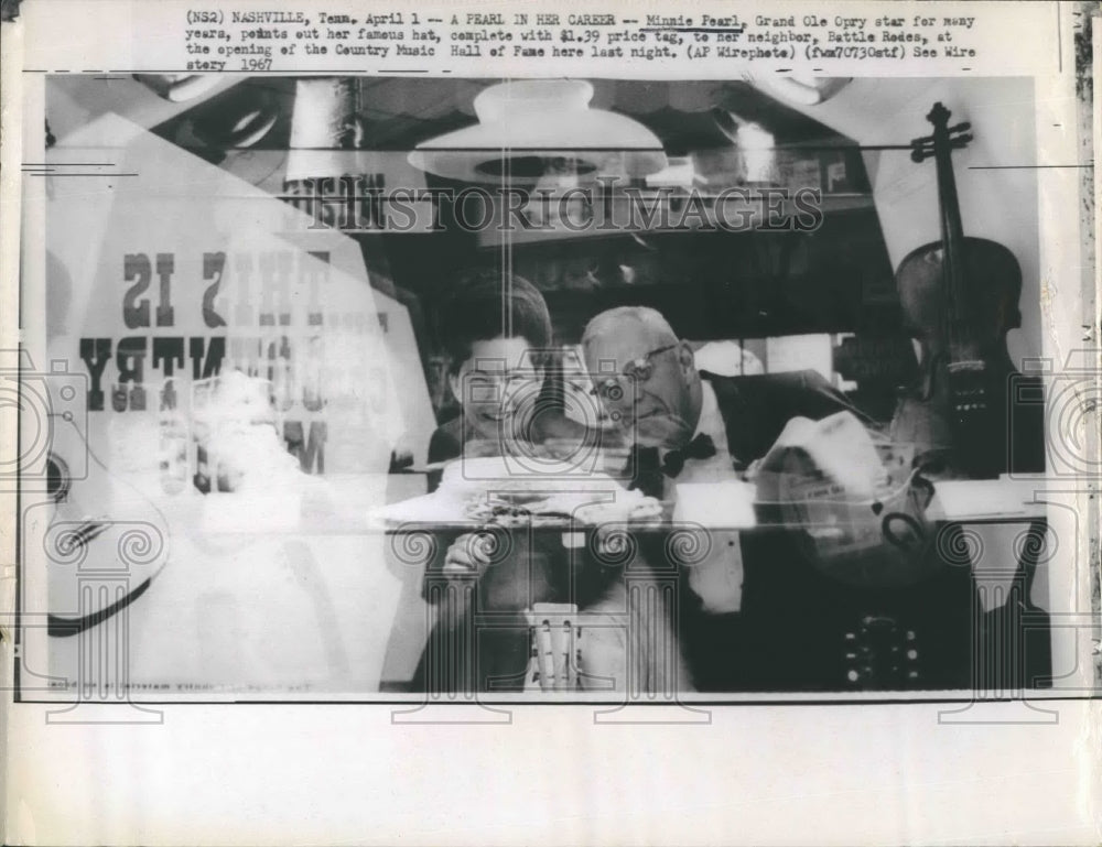 1967 Press Photo Minnie Pearl Grand Ole Opry Star - Historic Images