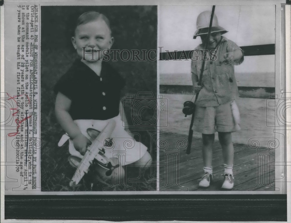 1970 Press Photo Apollo 16 Astronaut Mattingly as a Child - Historic Images