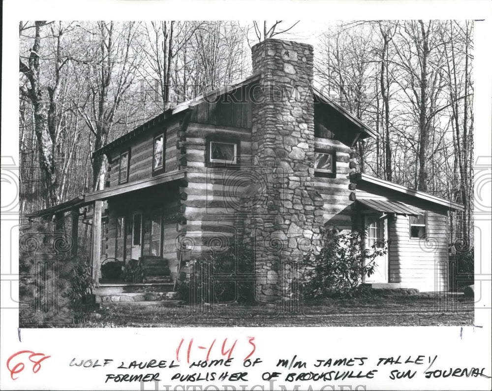 1962 Press Photo Wolf Laurel, North Carolina home of James Tallay - Historic Images