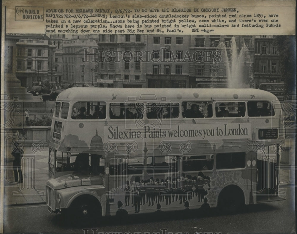 1972 Press Photo London&#39;s double decker bus - Historic Images