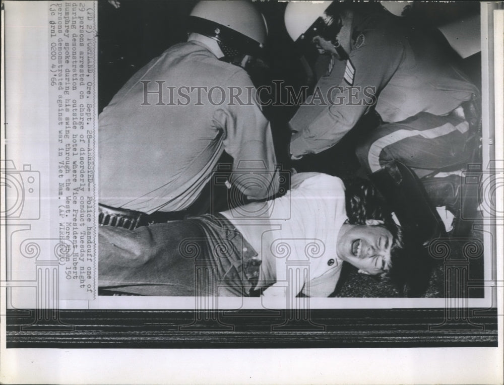 1966 Press Photo Police stopping demonstration - RSH19325 - Historic Images