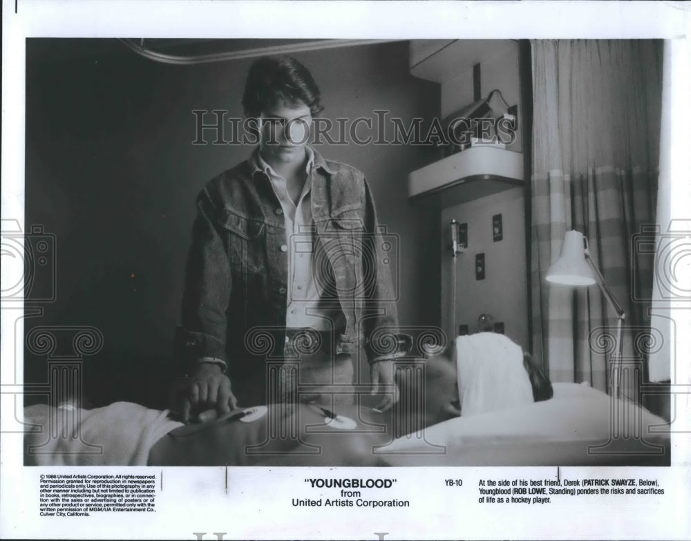 1986 Press Photo Rob Lowe and Patrick Swaze - RSH19403 - Historic Images