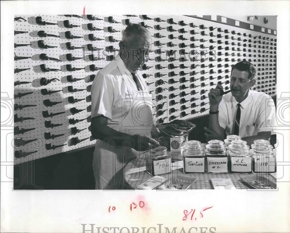 1966 Press Photo Chales Firmage and Donald Dilefsen in pipe shop. - RSH19549 - Historic Images