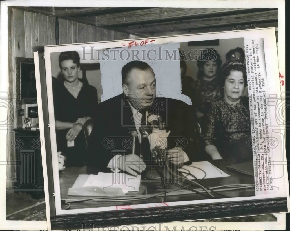1962 Press Photo Michael DiSalle to Run Again for Ohio Governor - Historic Images
